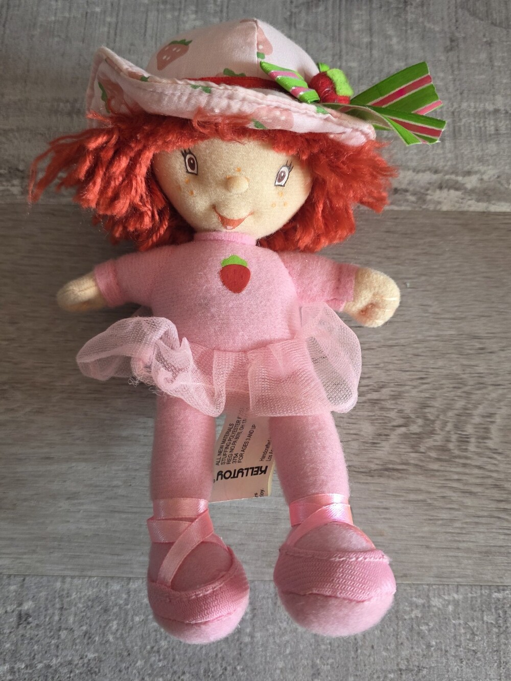 Strawberry Shortcake Plush 2004 Stuffed Doll Kellytoy 8" Ballerina Pink Tutu g57